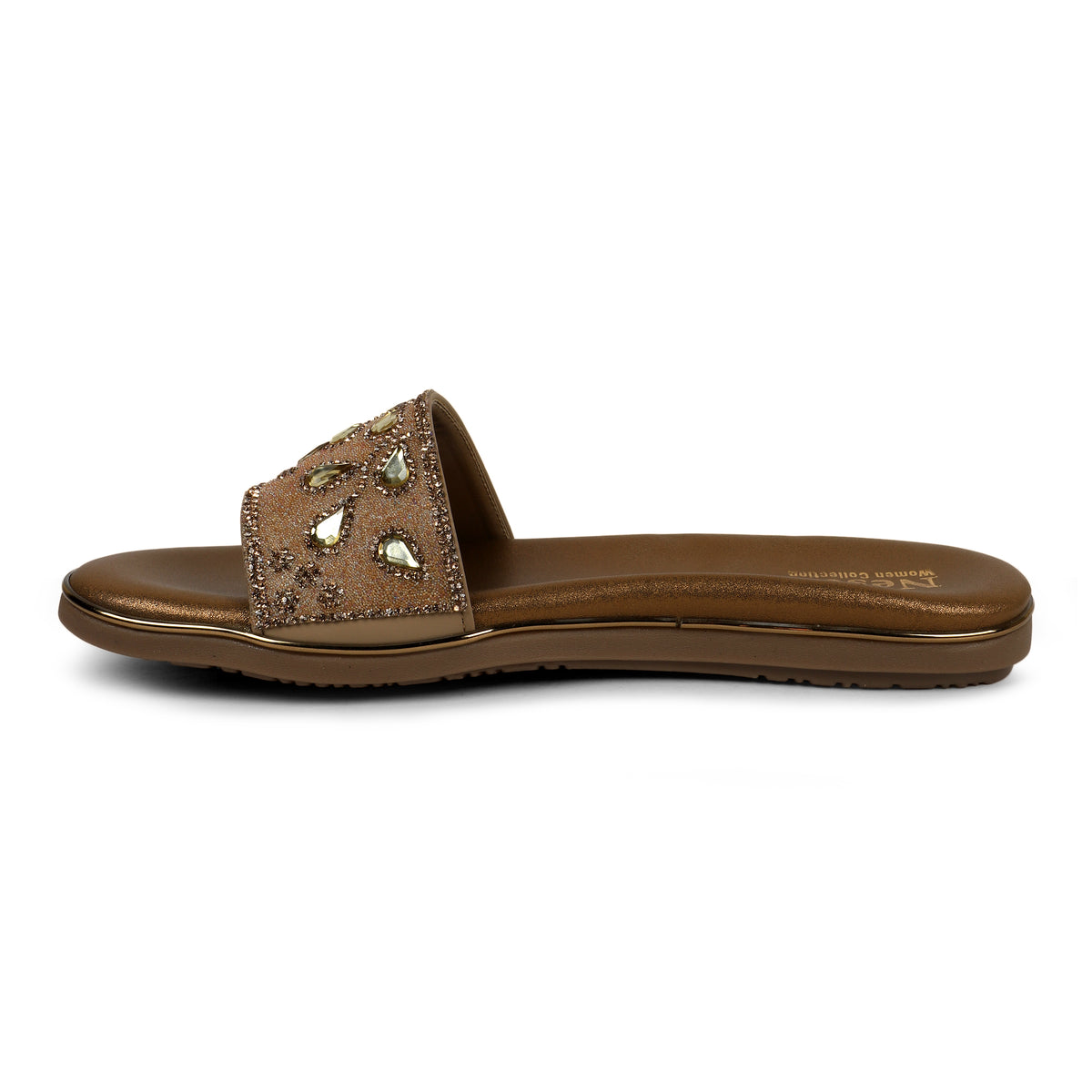 Embellished Teardrop Toe-Post Sandals - Bronze