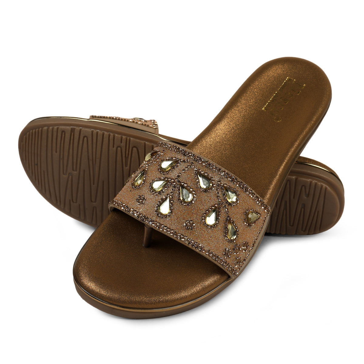 Embellished Teardrop Toe-Post Sandals