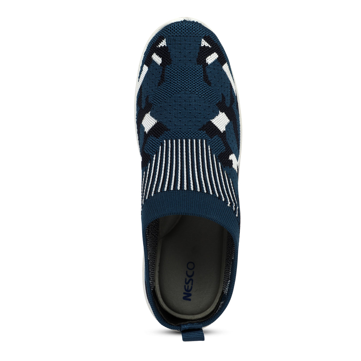 Patterned Slip-On Walking Sneakers - Navy