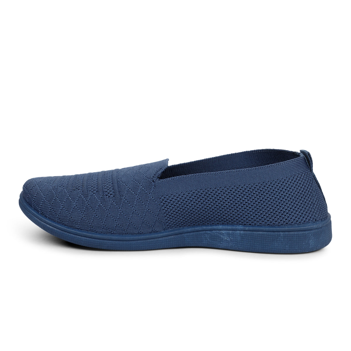 Slip-On Knitted Walking Sneakers - Navy