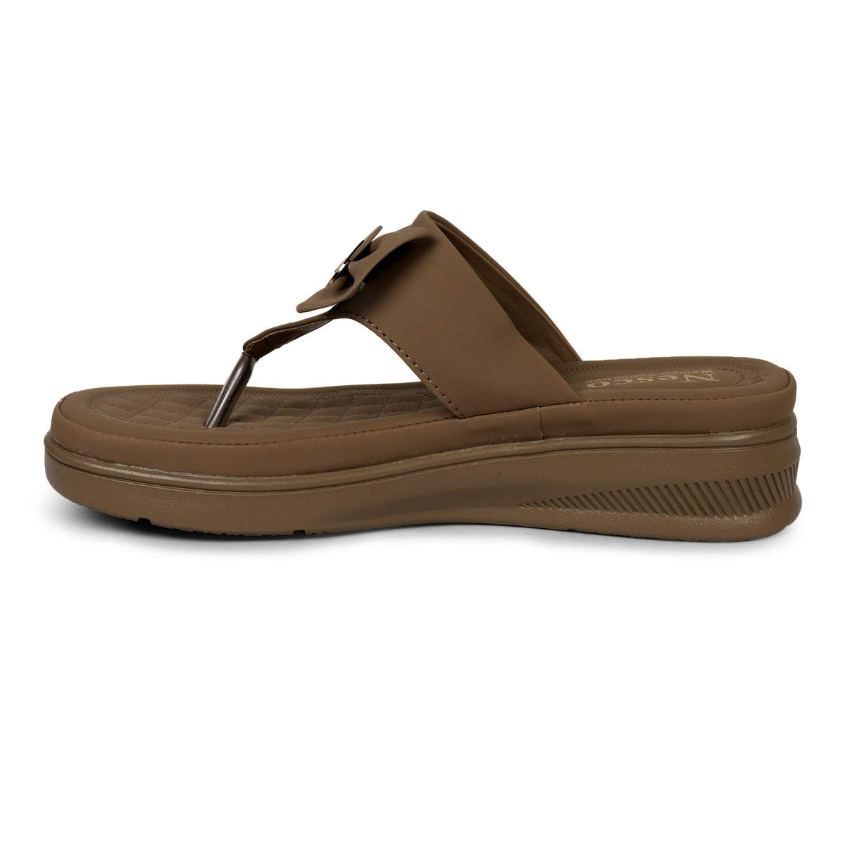 Chic Bow Accent Sandals - Brown