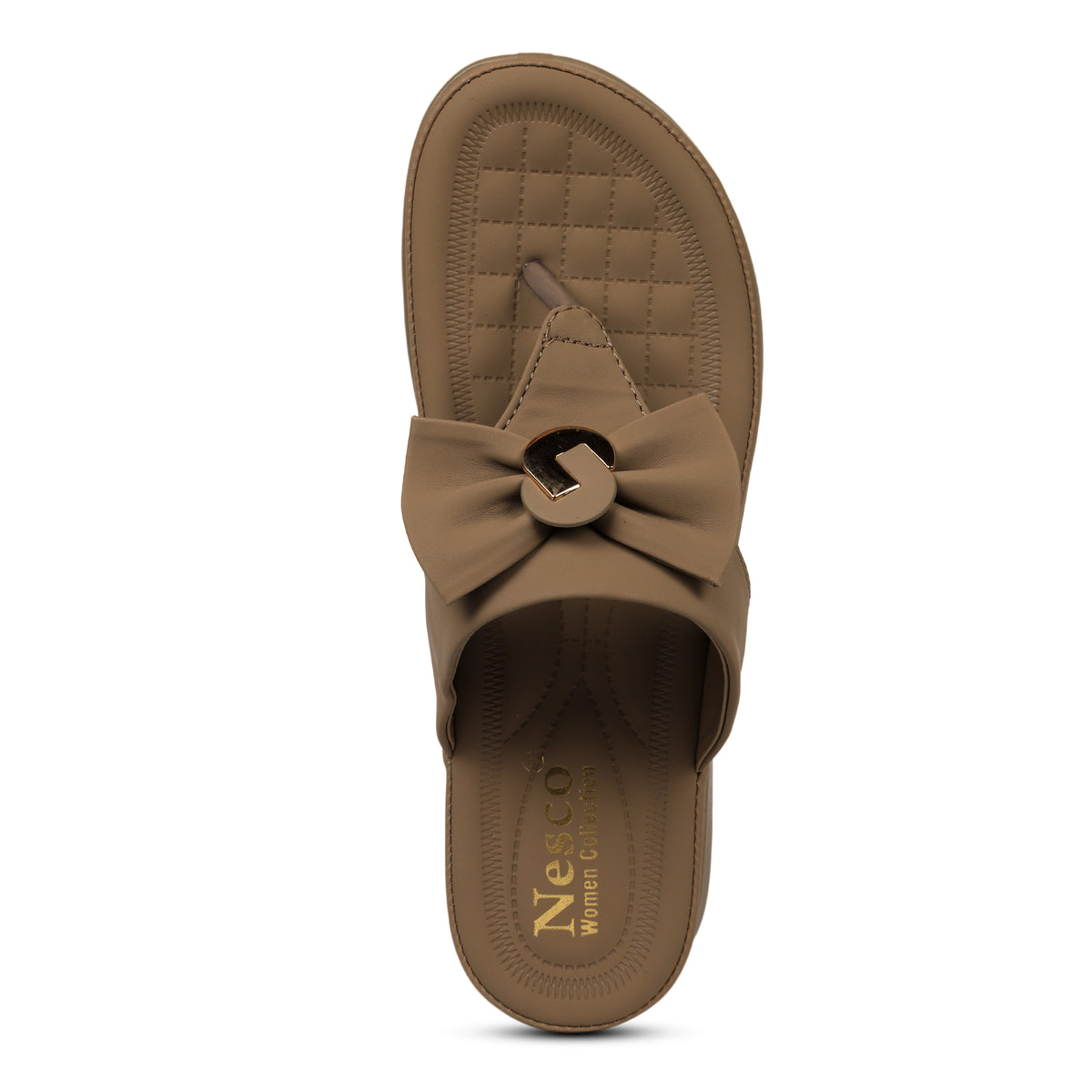 Chic Bow Accent Sandals - Brown