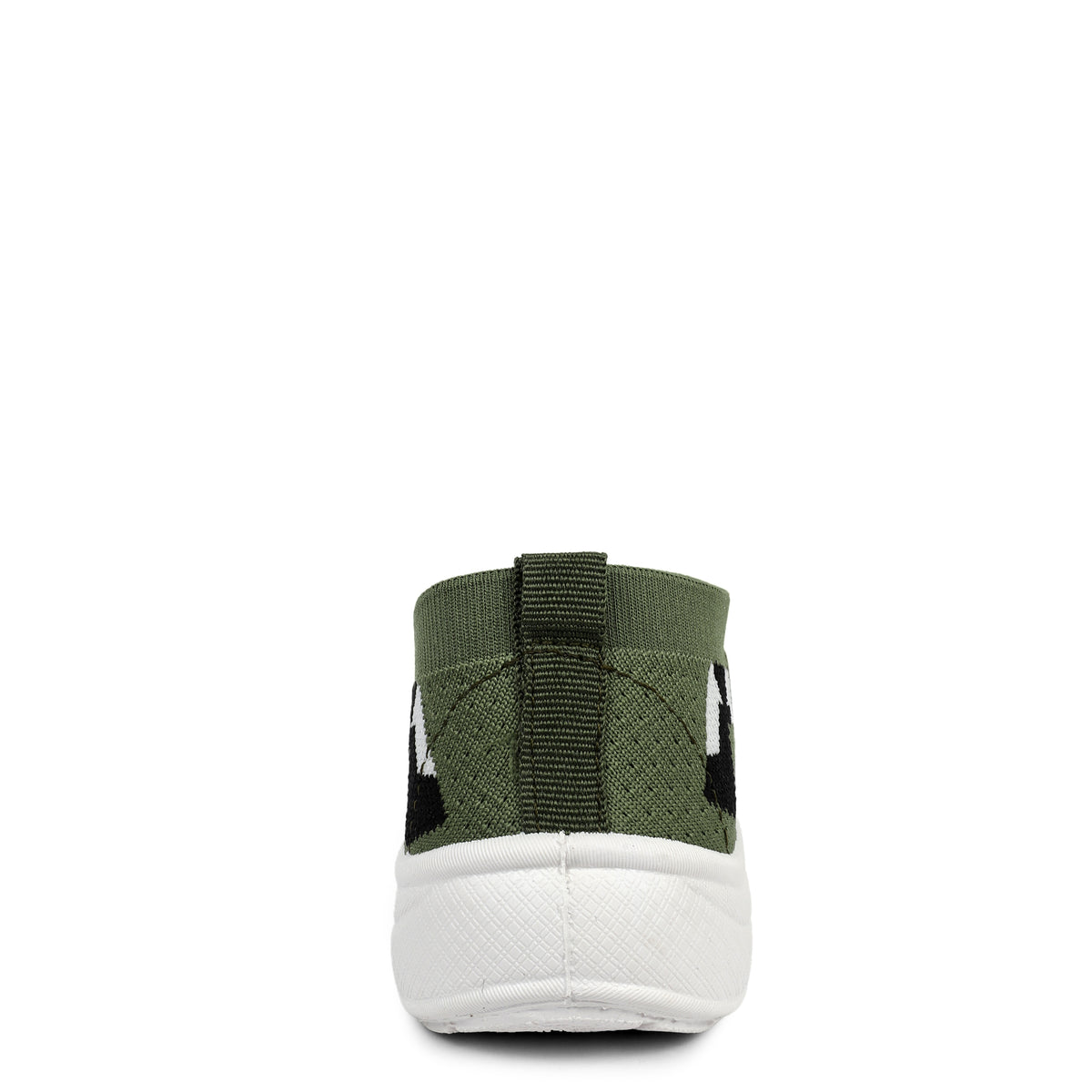 Patterned Slip-On Walking Sneakers - Olive