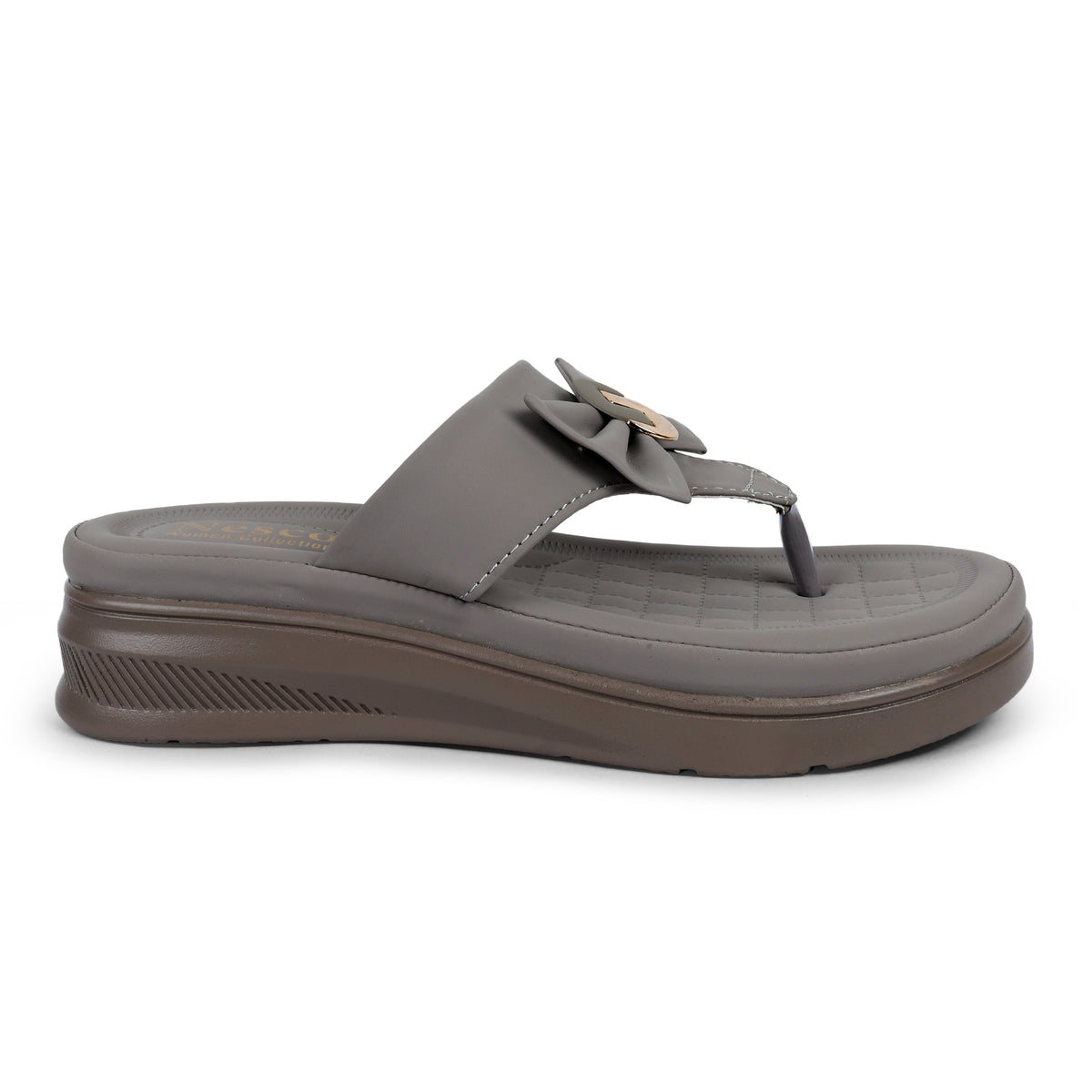 Chic Bow Accent Sandals - Grey