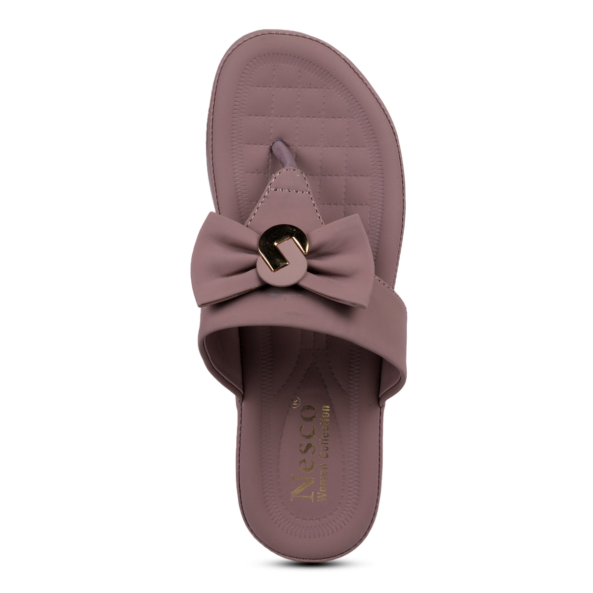 Chic Bow Accent Sandals - Mauve Pink