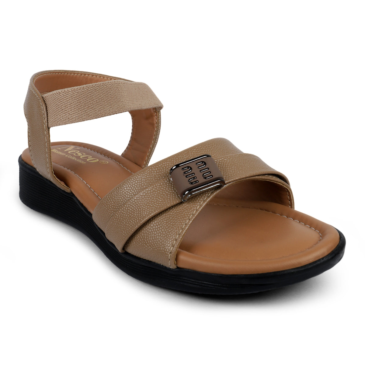 Elastic Back Strap Comfort Sandals - Tan