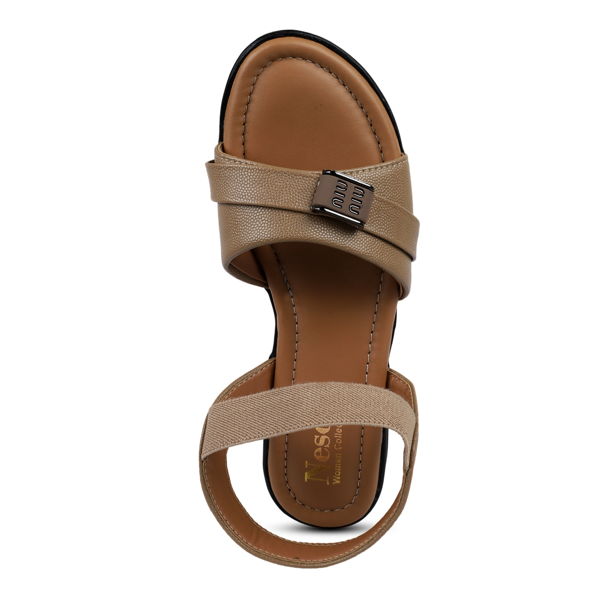 Elastic Back Strap Comfort Sandals - Tan