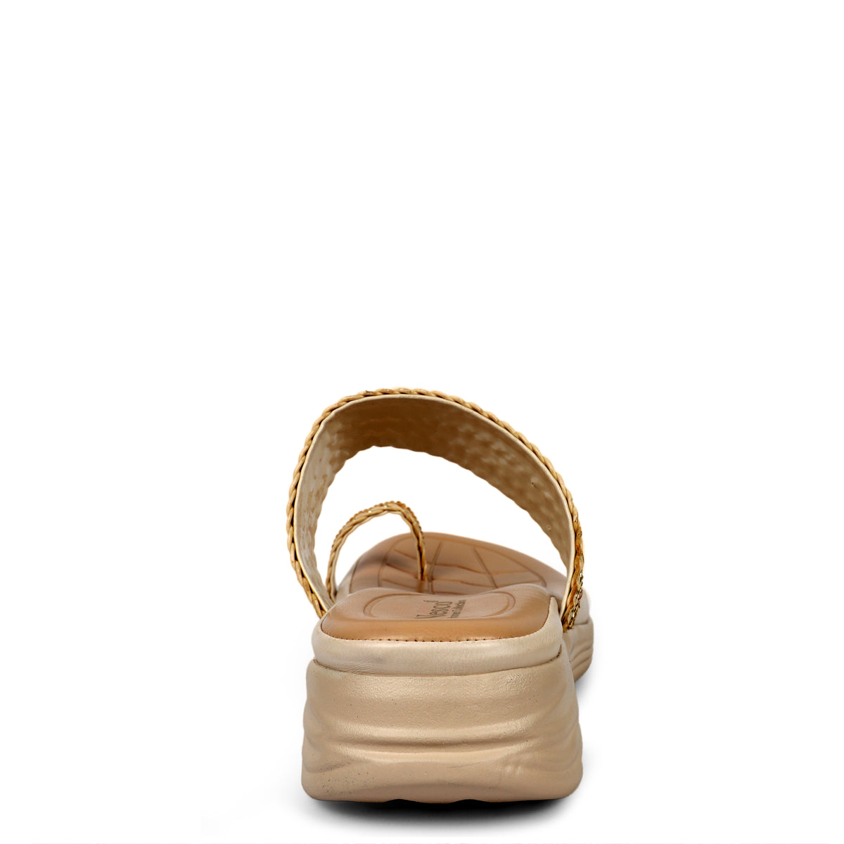 Braided Embellished Toe-Loop Sandals - Beige