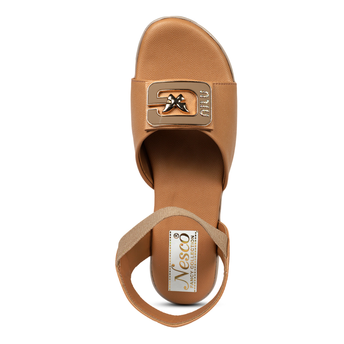 Butterfly Buckle Comfort Sandals - Tan