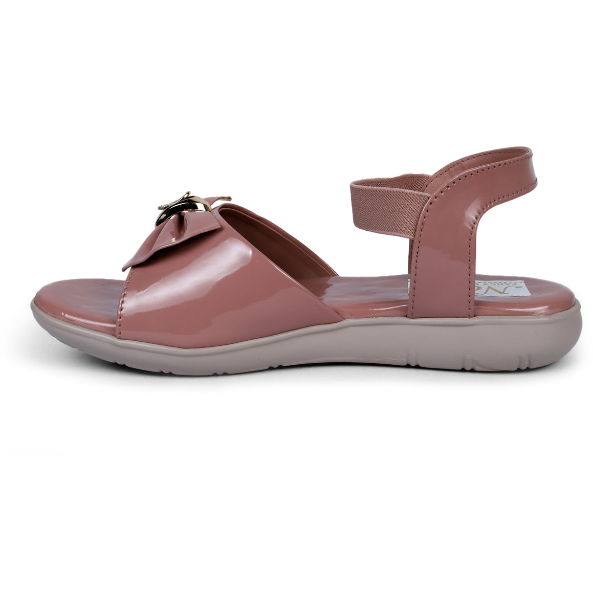 Glossy Bow Comfort Sandals - Pink