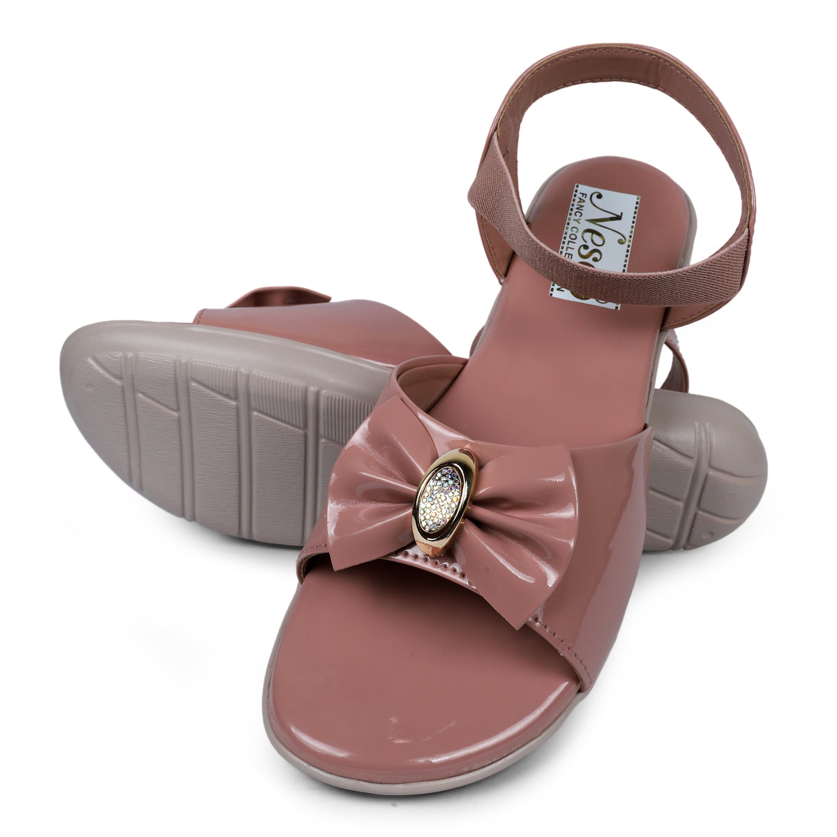 Glossy Bow Comfort Sandals