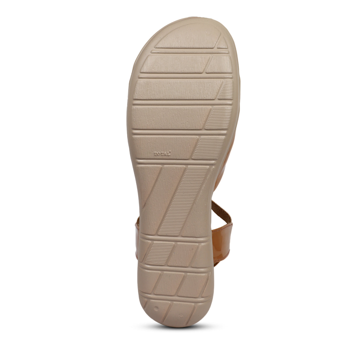 Glossy Bow Comfort Sandals - Tan
