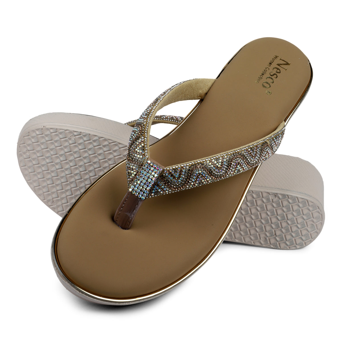 Rhinestone Embellished Wedge Sandals