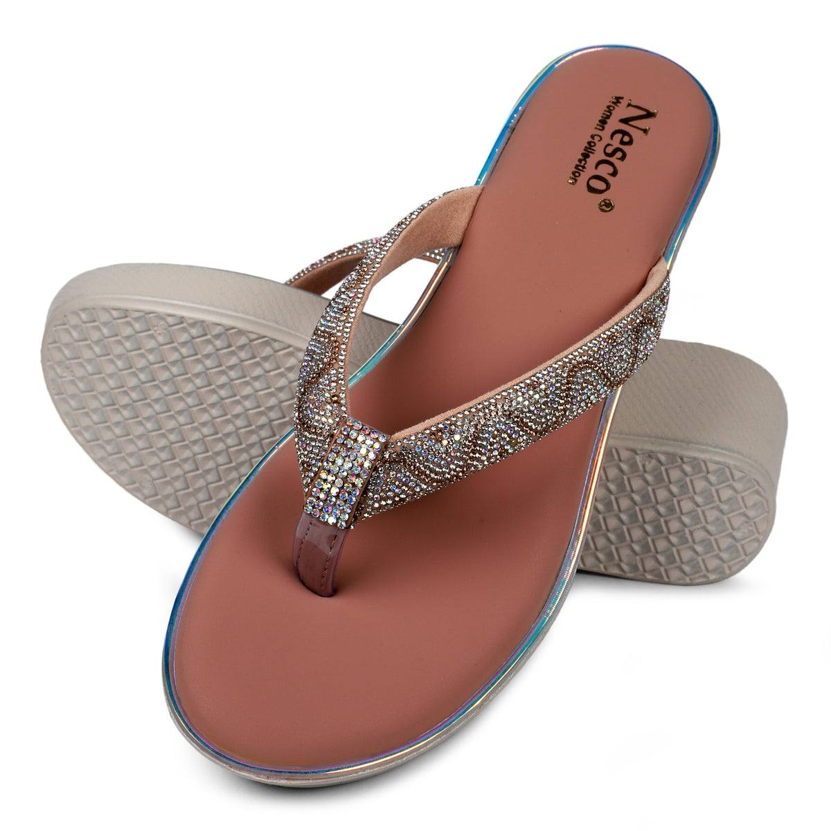 Knotted Rhinestone Wedge Sandals