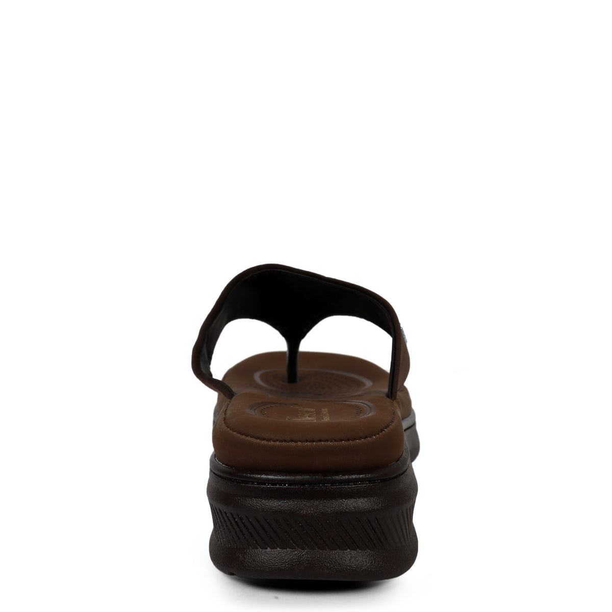 V-Strap Embellished Wedges - Brown