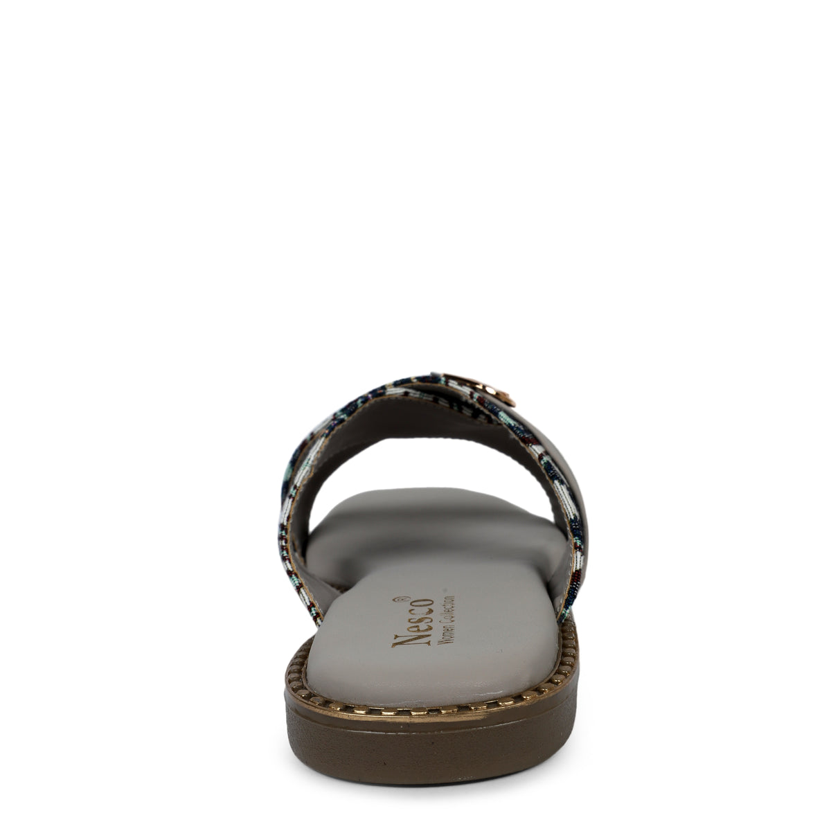 Geometric Pattern Criss-Cross Slides - Grey