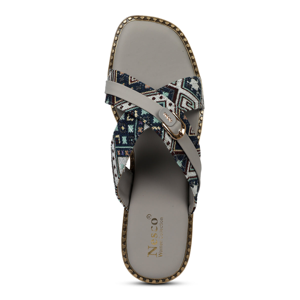 Geometric Pattern Criss-Cross Slides - Grey