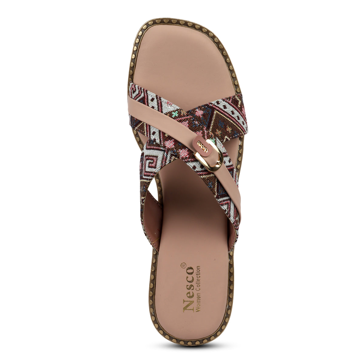 Geometric Pattern Criss-Cross Slides - Brown