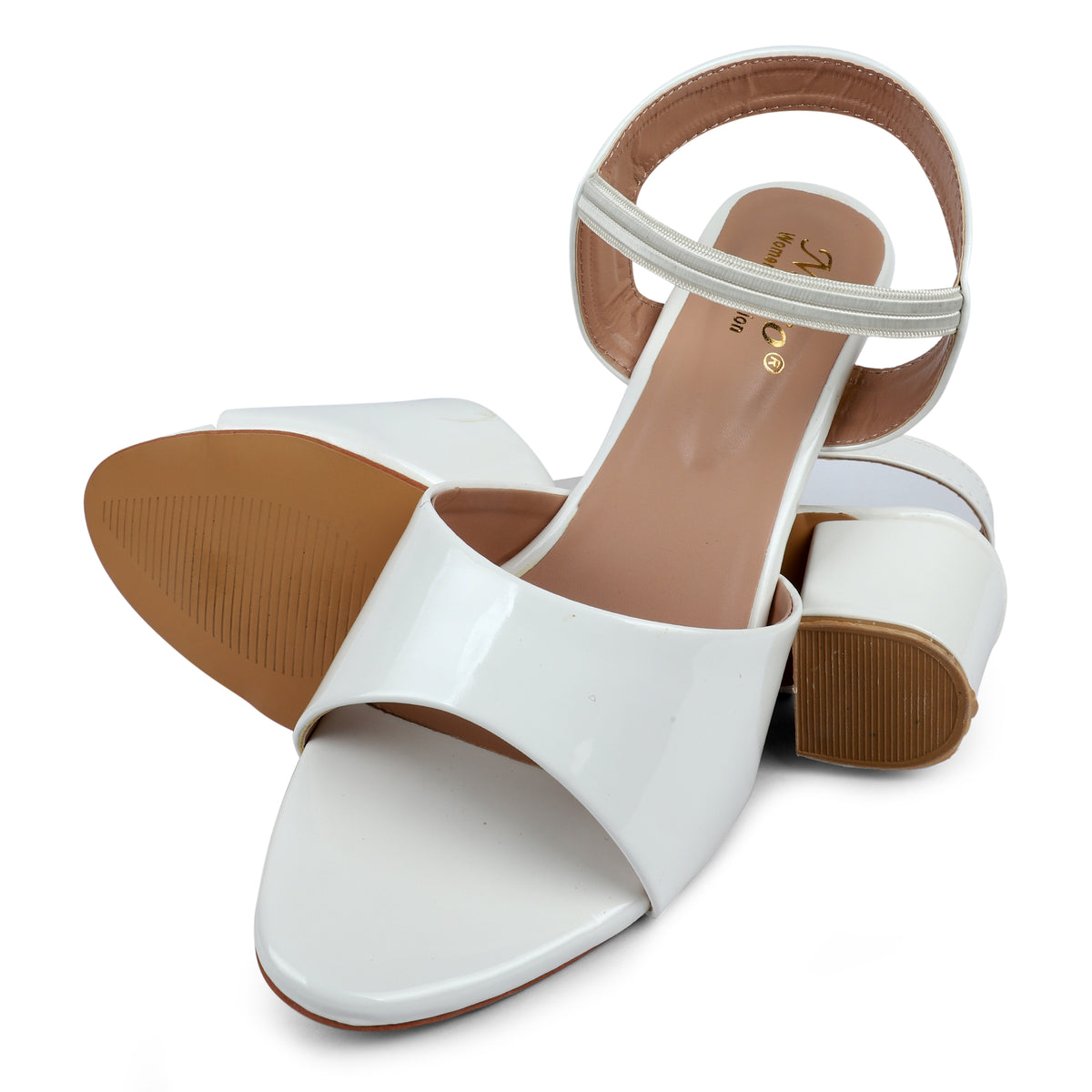 Glossy Block Heel Sandals