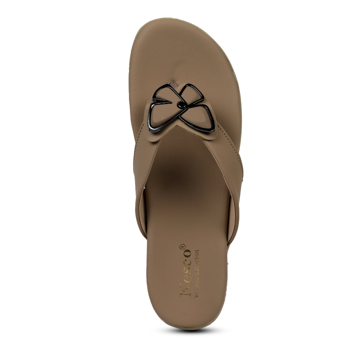 Butterfly Embellished Toe-Post Sandals - Brown