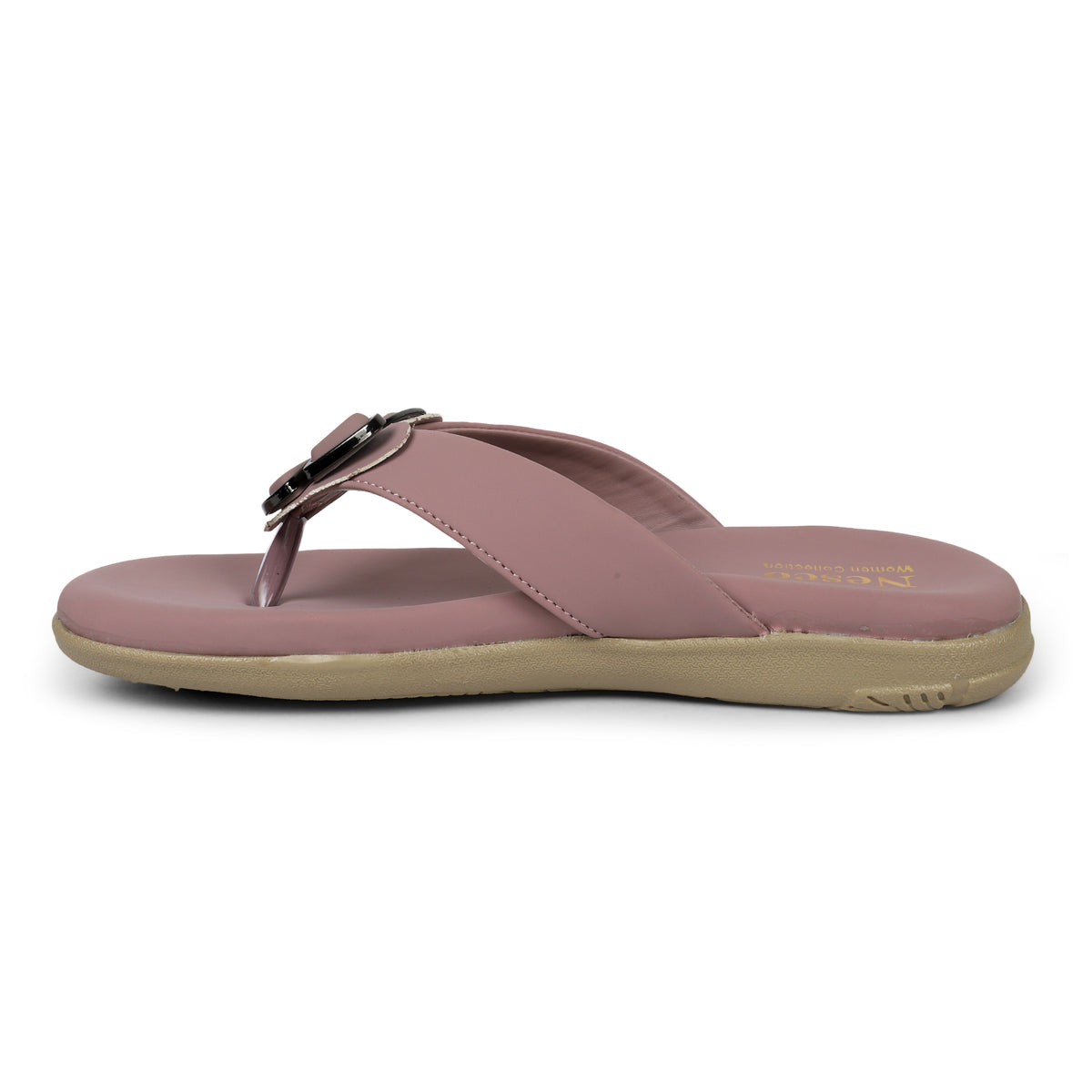 Butterfly Embellished Toe-Post Sandals - Mauve