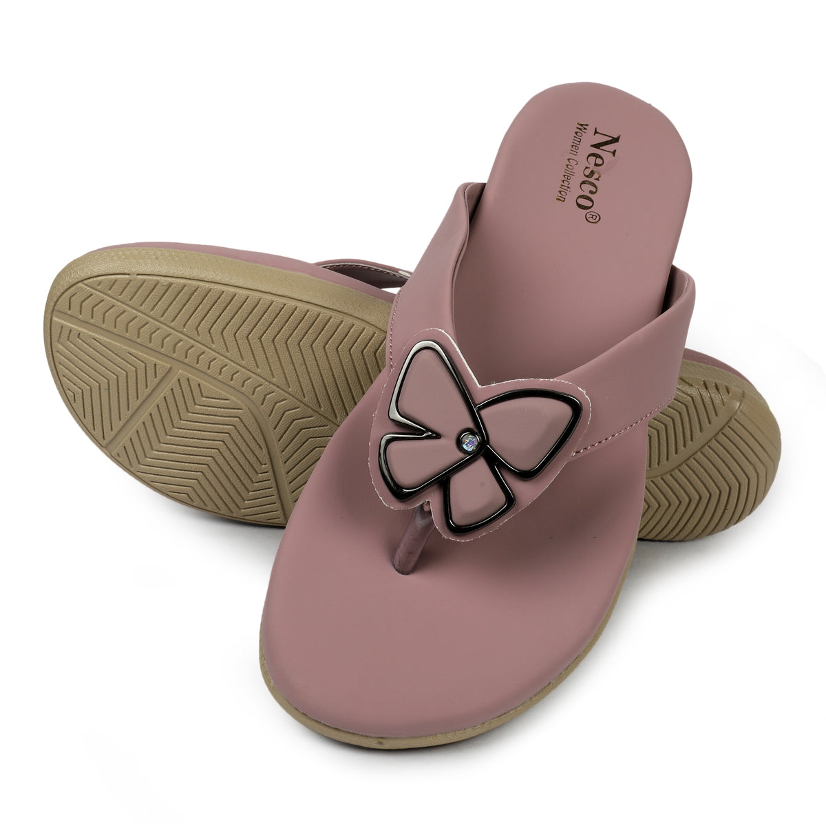 Butterfly Embellished Toe-Post Sandals