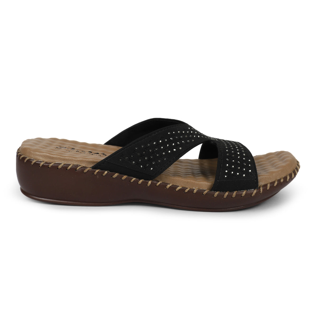 Multi-Strap Flat Sandals - Black