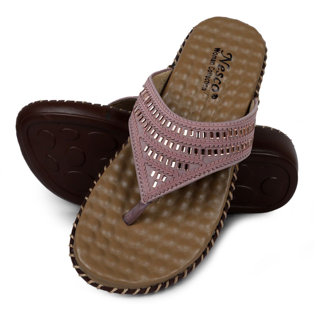 Glossy Wide-Strap Comfort Sandals