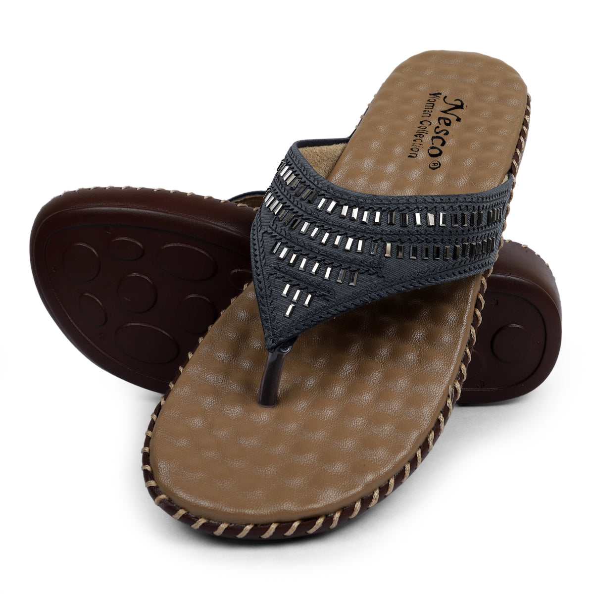 Glossy Wide-Strap Comfort Sandals