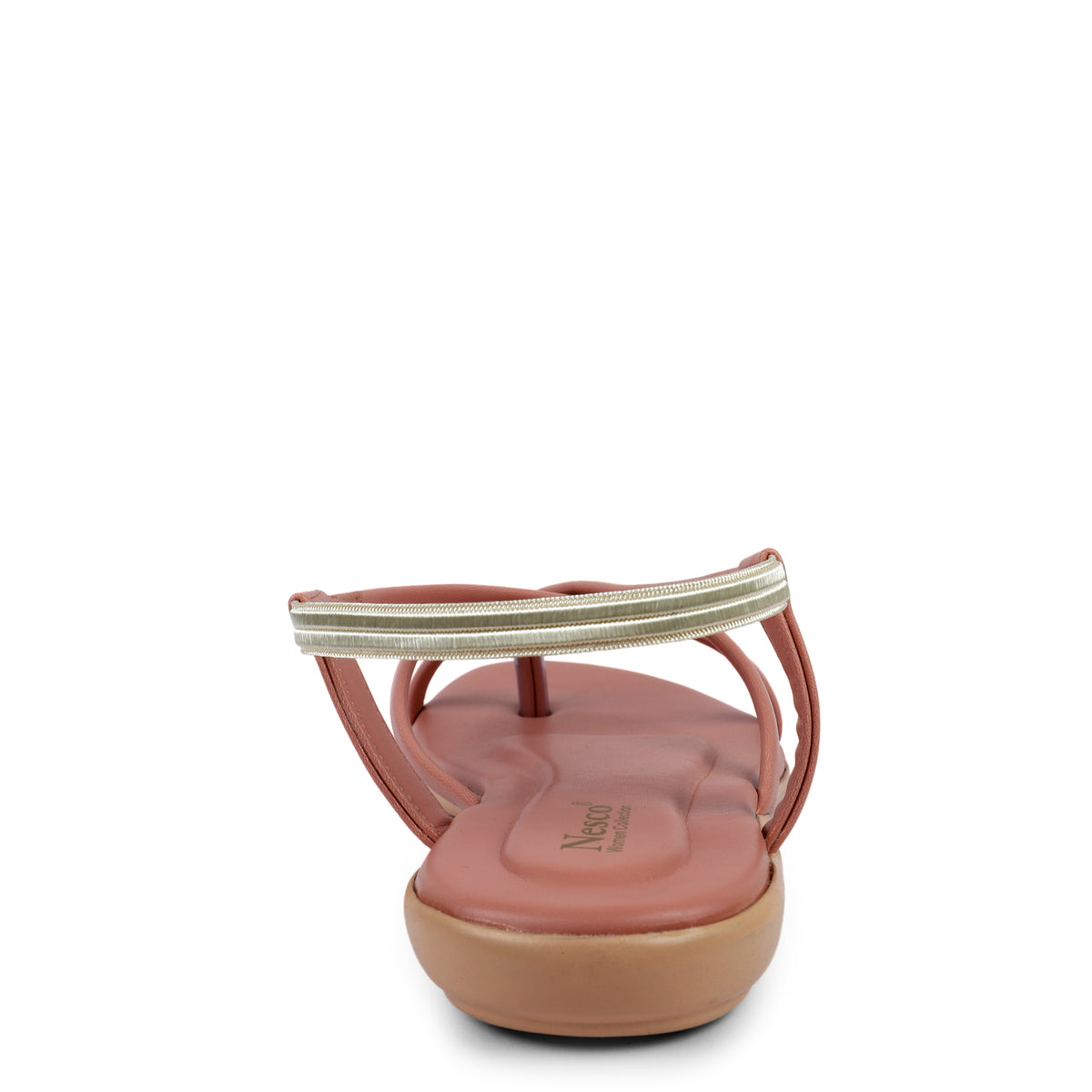 Criss-Cross Strappy Flat Sandals - Peach
