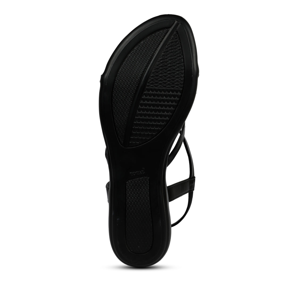 Criss-Cross Strappy Flat Sandals - Black