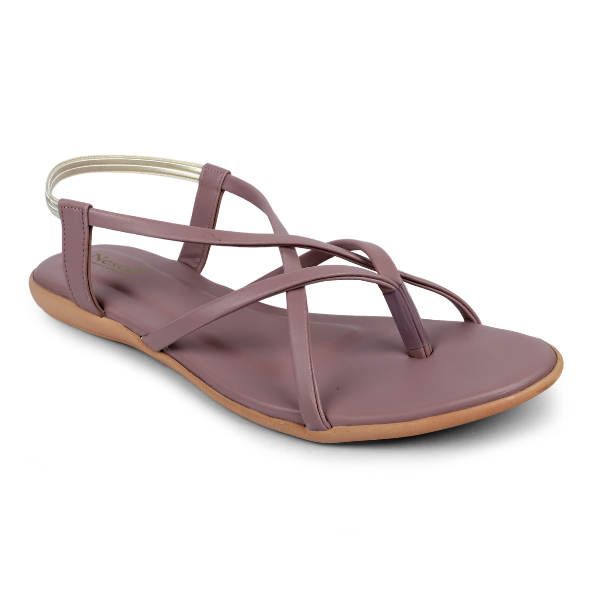 Criss-Cross Strappy Flat Sandals - Purple