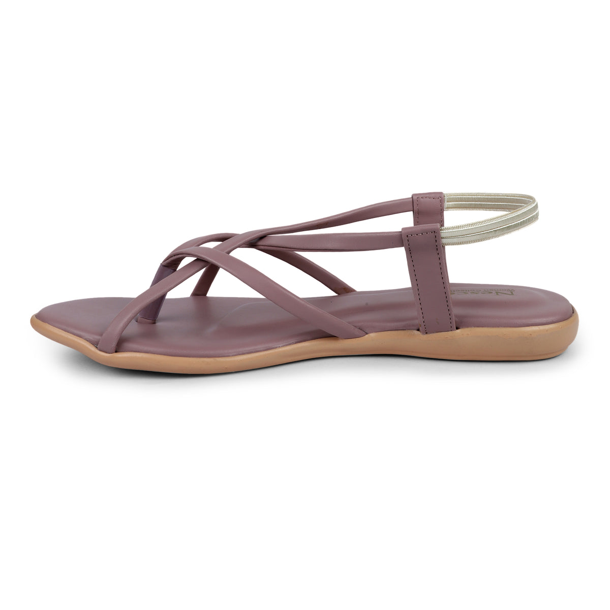 Criss-Cross Strappy Flat Sandals - Purple