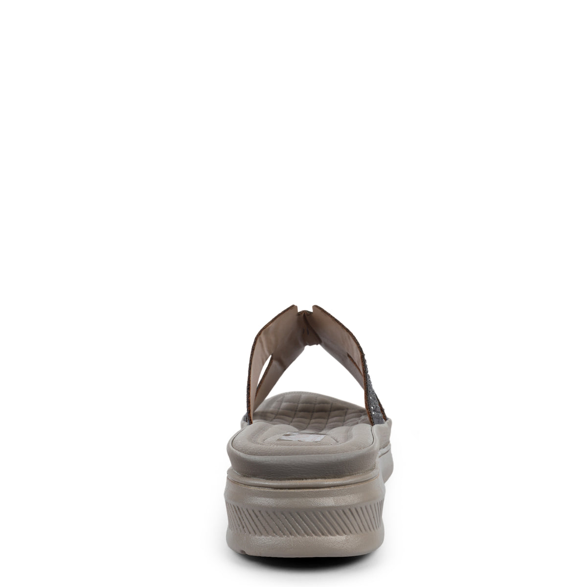 Embellished H-Strap Slides - Grey