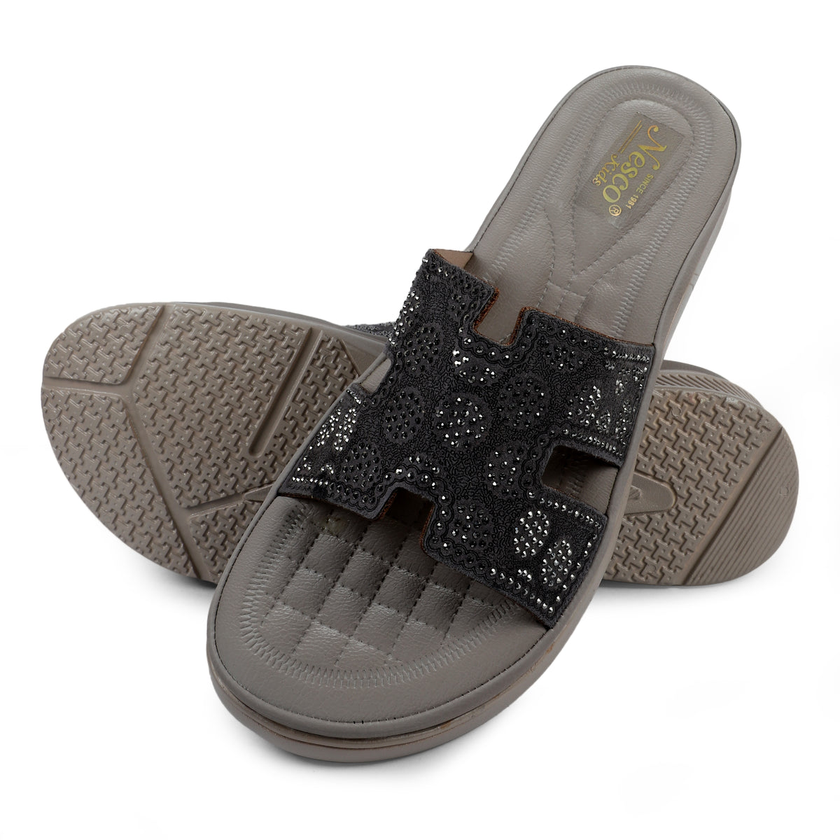 Embellished H-Strap Slides