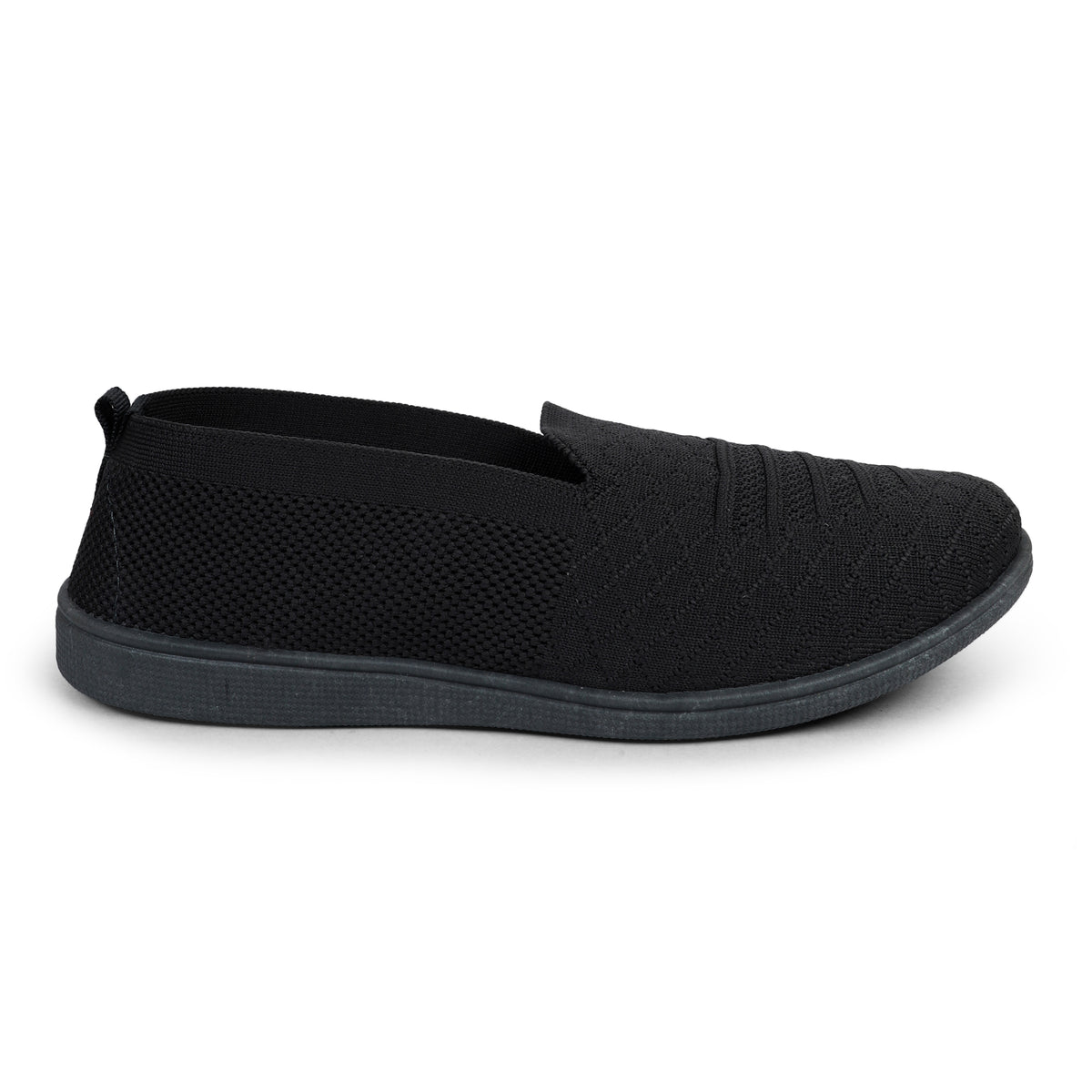 Slip-On Knitted Walking Sneakers - Black