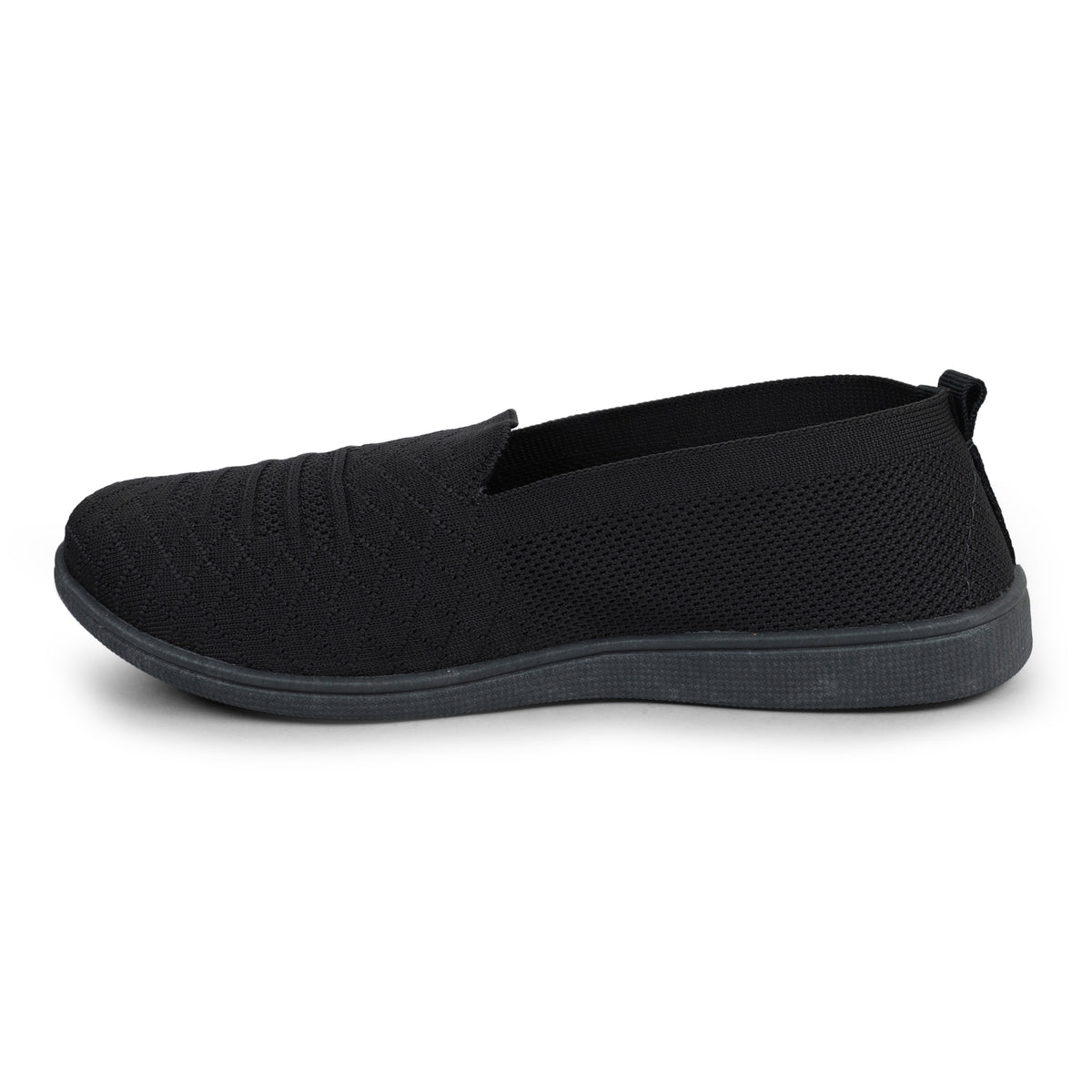 Slip-On Knitted Walking Sneakers - Black