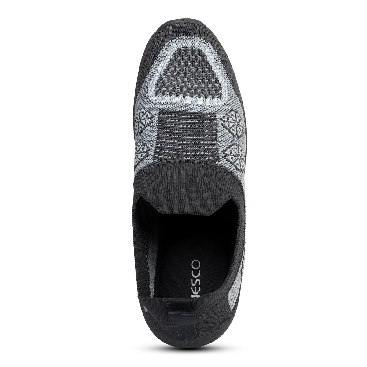 Flower Patterned Slip-On Walking Sneakers - Grey