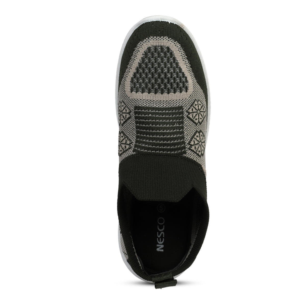 Flower Patterned Slip-On Walking Sneakers - Olive