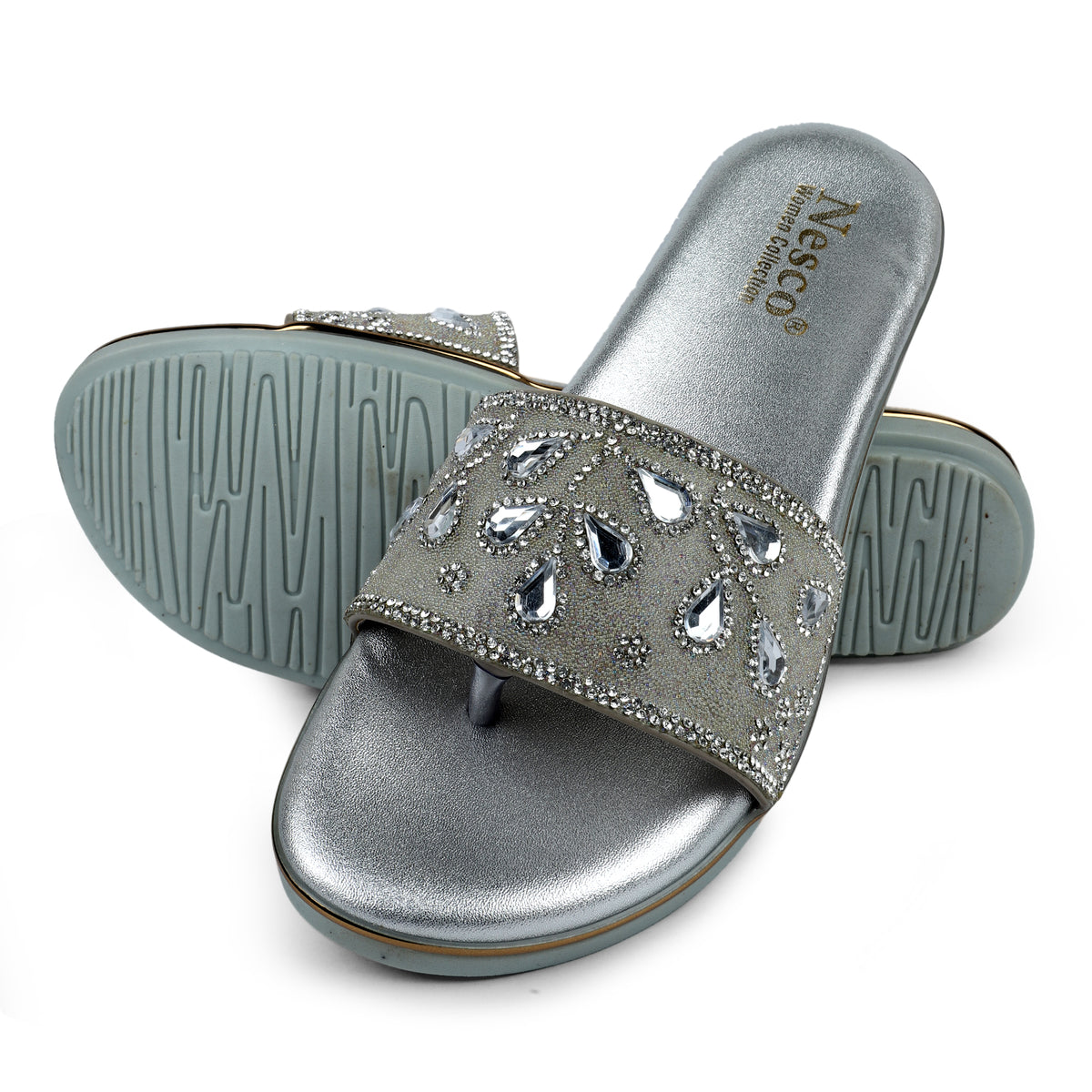 Embellished Teardrop Toe-Post Sandals
