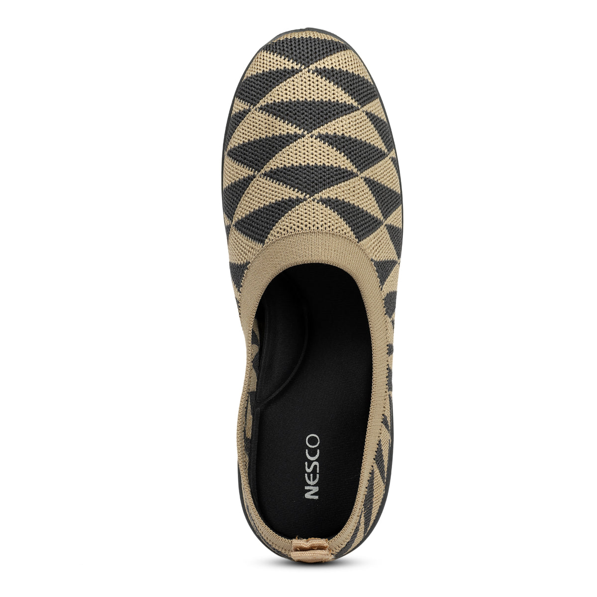 Patterned Slip-On Walking Sneakers - Beige