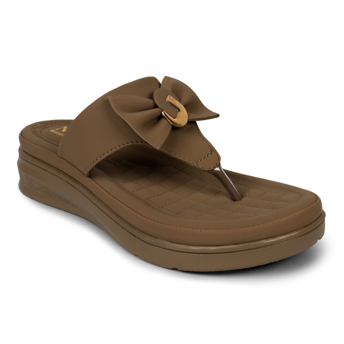 Chic Bow Accent Sandals - Brown