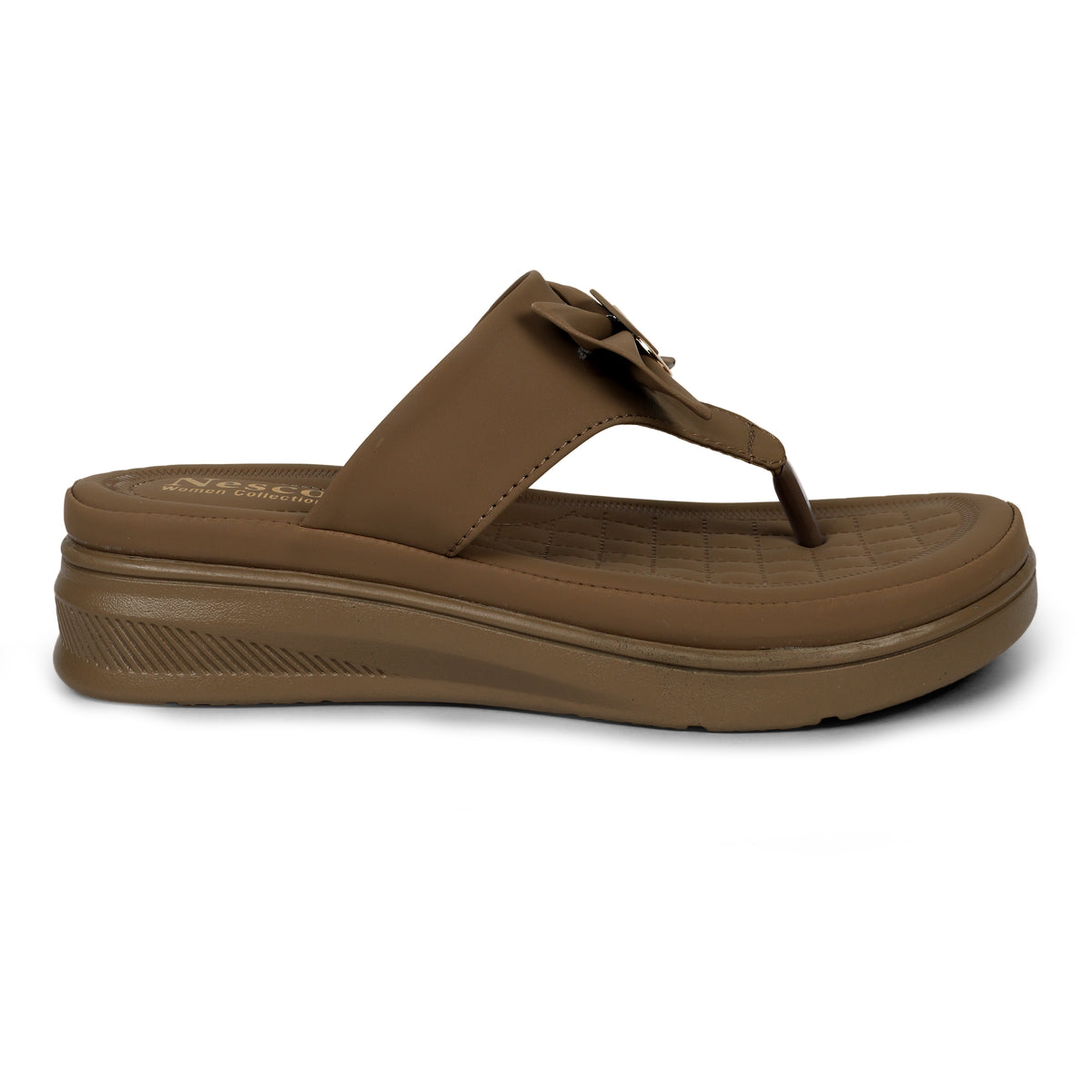 Chic Bow Accent Sandals - Brown