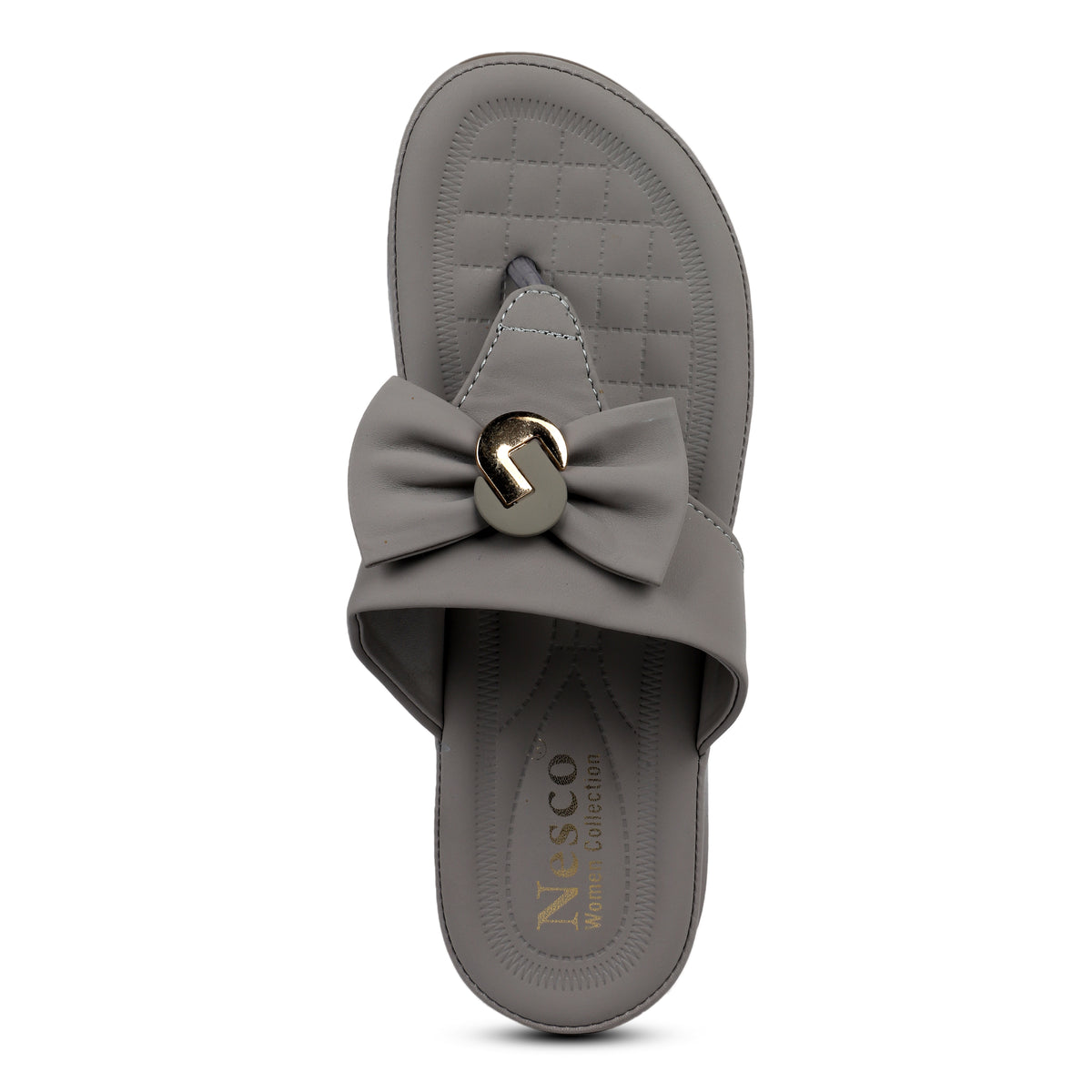 Chic Bow Accent Sandals - Grey