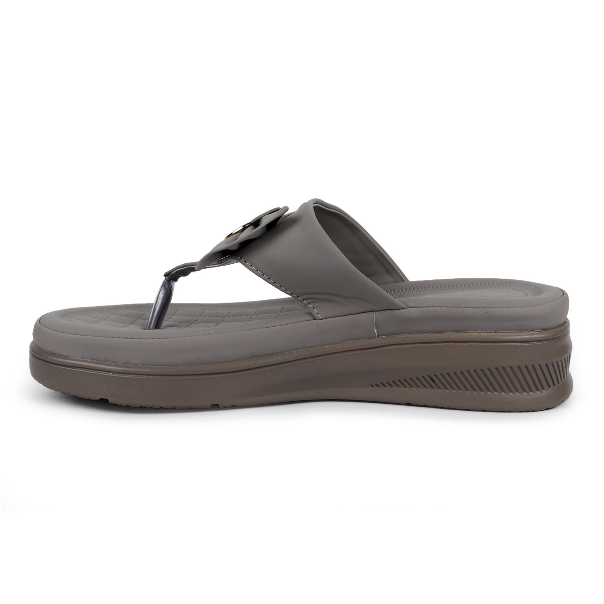 Chic Bow Accent Sandals - Grey