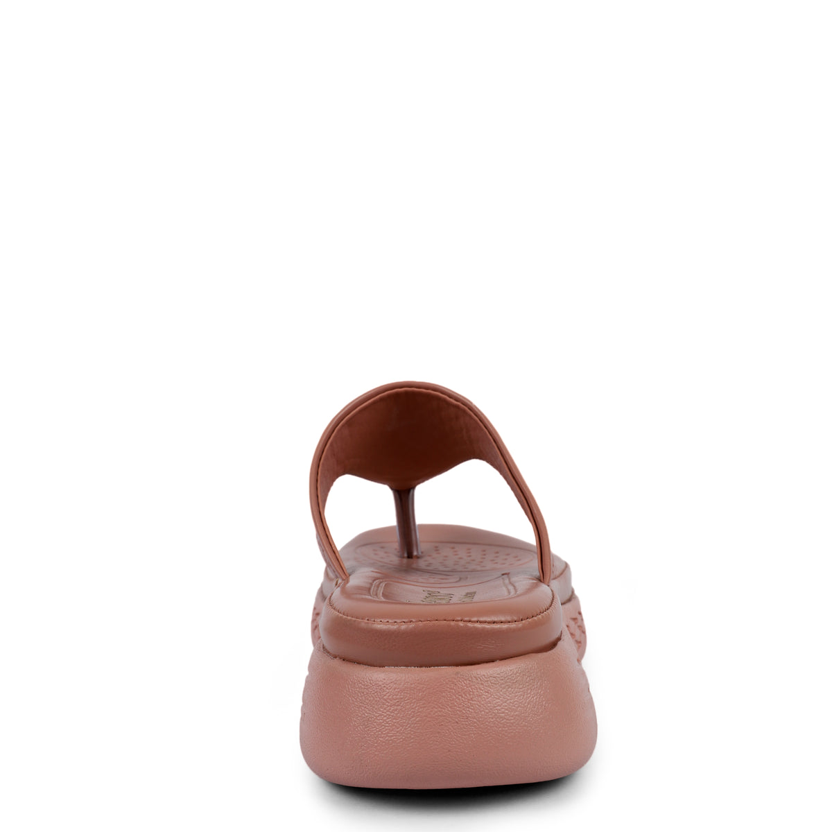 Textured V-Strap Comfort Sandals - Brown