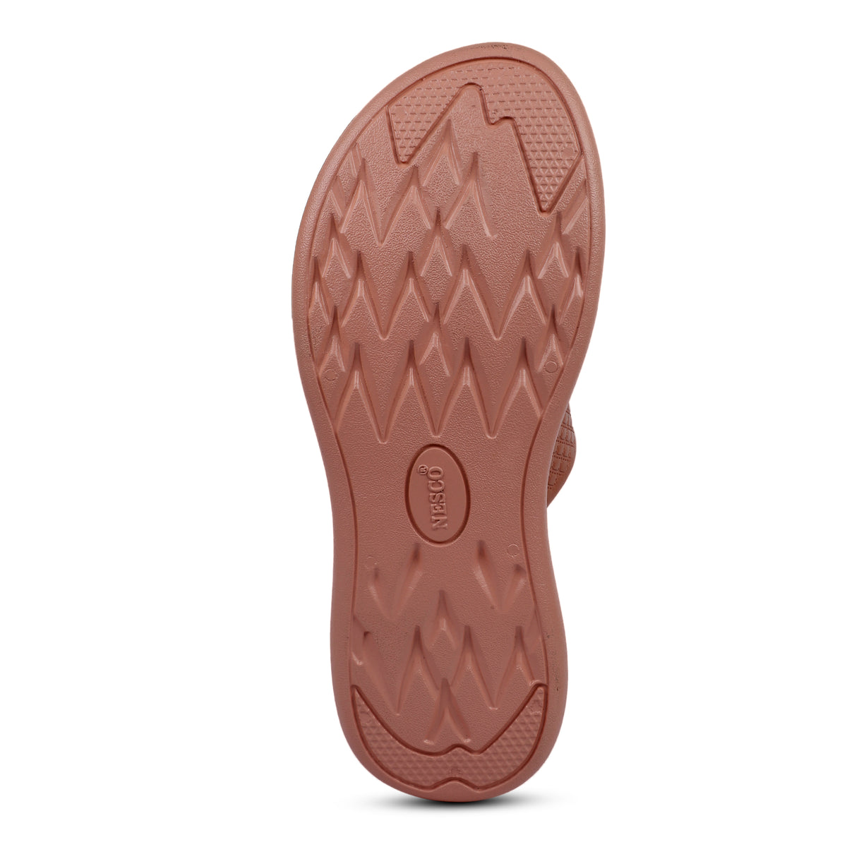 Textured V-Strap Comfort Sandals - Brown