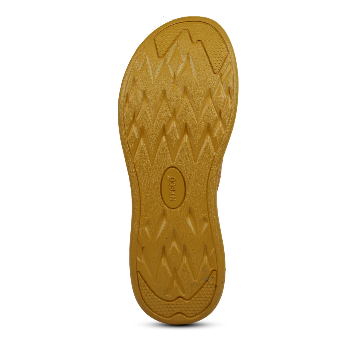 Textured V-Strap Comfort Sandals - Mustard
