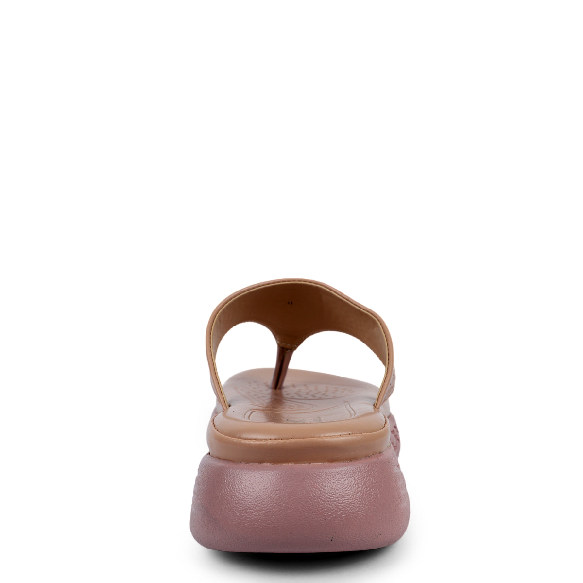 Textured V-Strap Comfort Sandals - Rosewood