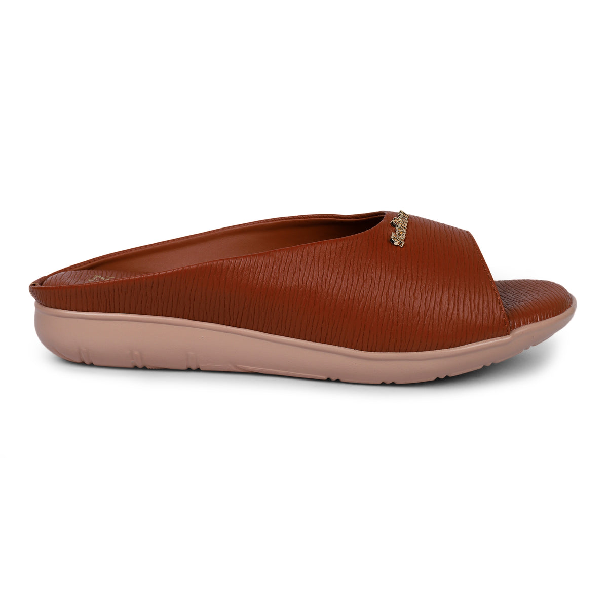 Classic Single Strap Fashion Slides - Brown